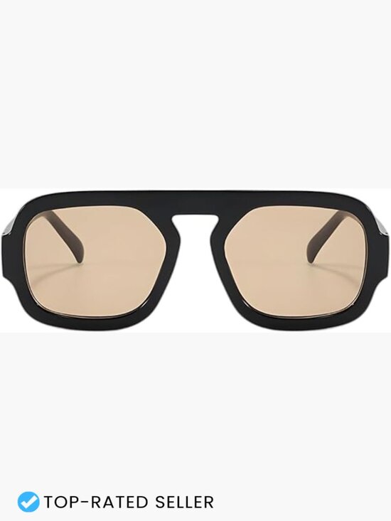 Trendy Square Aviator Sunglasses Vintage Inspired Flat Top Shades for Unisex main image 5